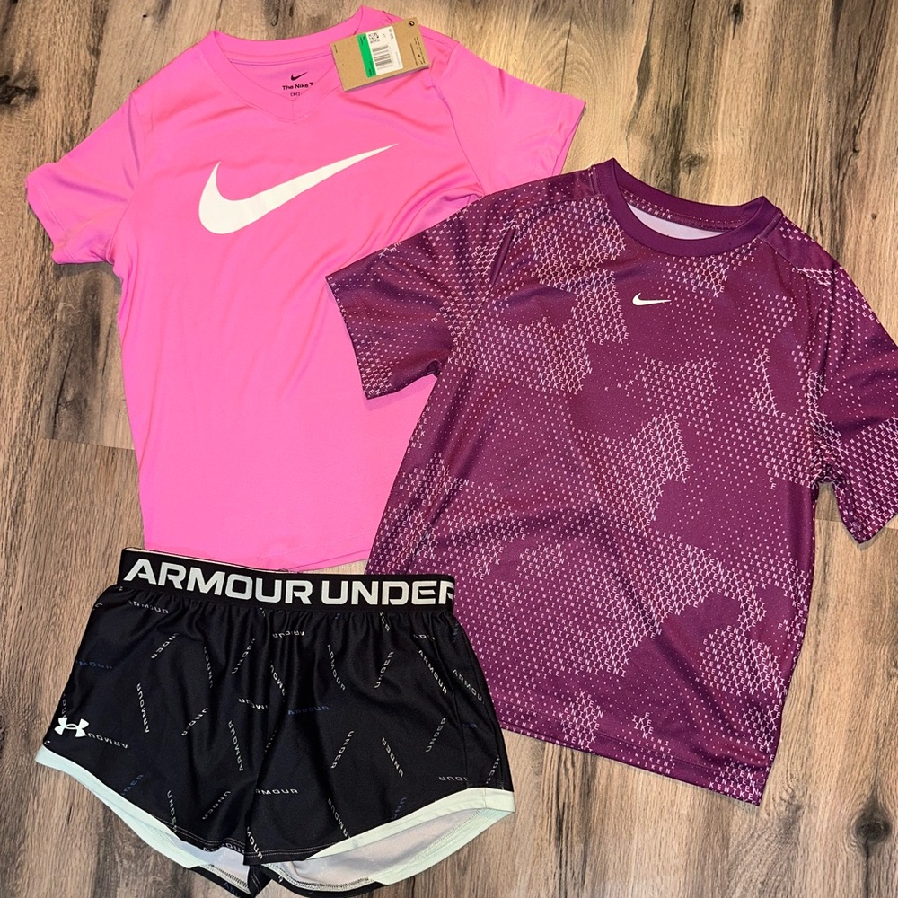Nike Pink Dri-FIT Tee with White Logo